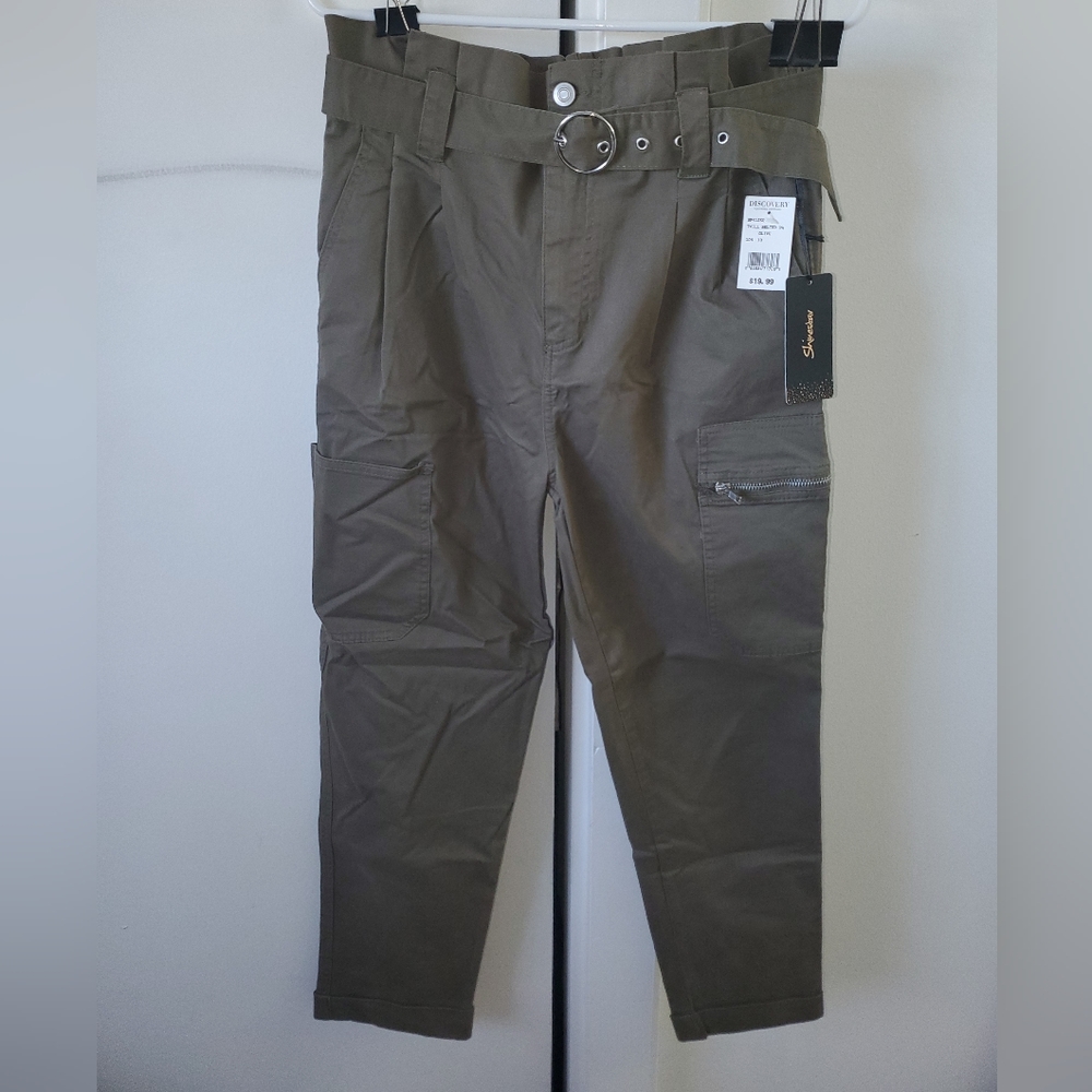 Shinestar Green Belted Cargo Pants